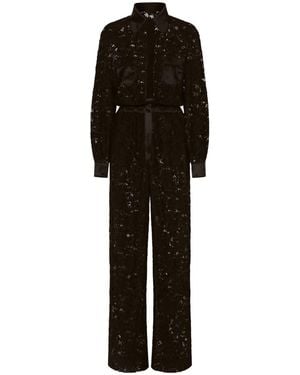 Dolce & Gabbana Dolce & Gabbana Lace Long Shirt Jumpsuit - Black