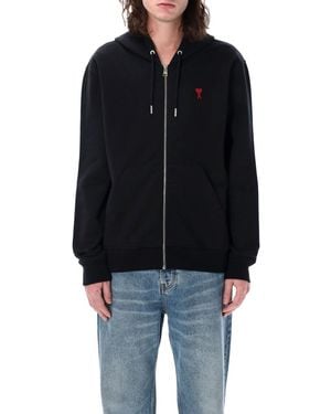 Ami Paris Zipped Hoodie - Black