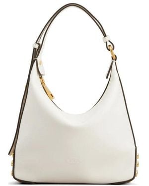 Tod's Metal Dots Mini Hobo - White