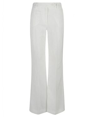 True Royal Linen Flared Pants - White