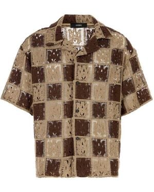 Amiri Oversized Crochet Shirt - Brown