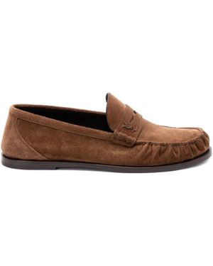 Saint Laurent Laurent Suede Loafers - Brown