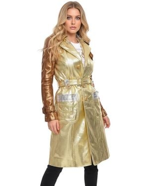 DSquared² Notched Lapel Trench Coat - Metallic