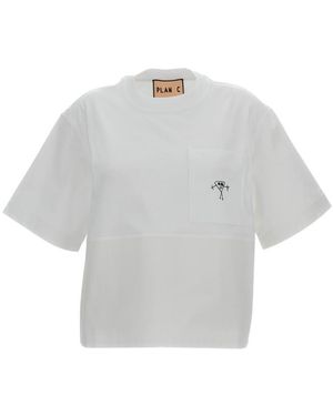 Plan C Logo Crew Neck T-Shirt - Gray