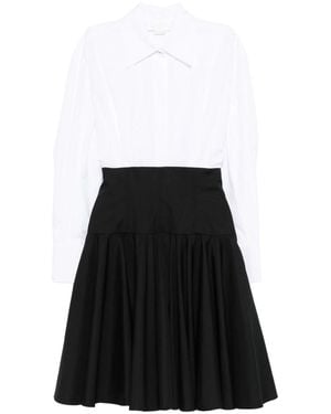 Genny Shirt Collar A-Line Dress - White