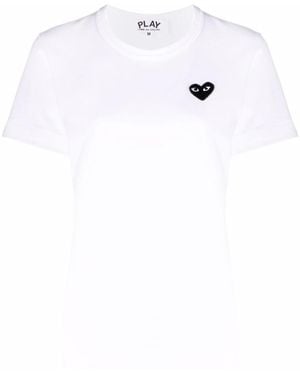 Comme des Garçons Logo Crew Neck T-Shirt - White