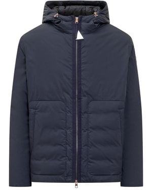 Moncler Solid Hood Jacket - Blue