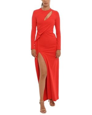 McQueen Crew Neck Maxi Dress - Red