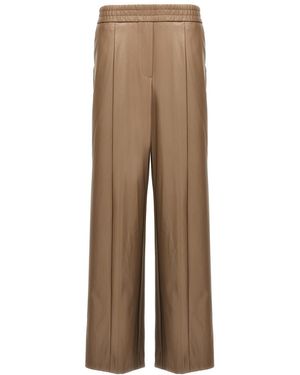 Nude Faux Leather Pants - Natural