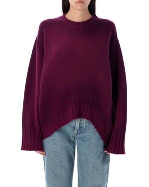 The Attico Logo Asymmetrical Jumper - Purple