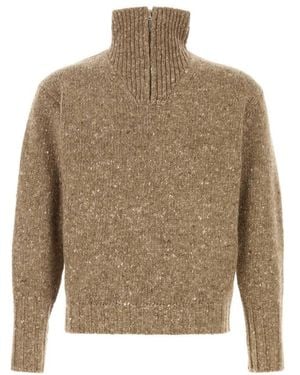 AURALEE Turtle Neck Sweater - Natural