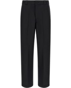 Prada Relaxed Flat Front Pants - Black