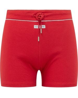 Marine Serre Solid Shorts - Red