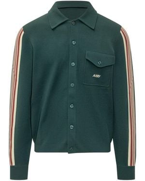 Autry Stripes Shirt Jacket - Green