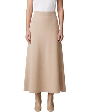 Max Mara Solid Midi Skirt - Natural