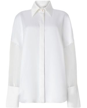 Genny Sheer Sleeves Shirt - White
