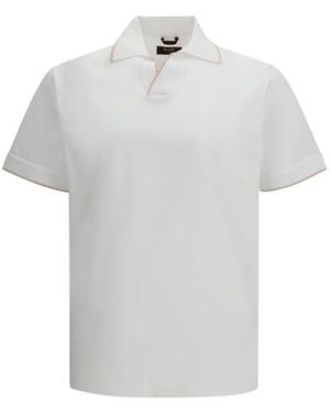 Moorer Shirt Collar Polo - White