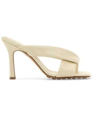 Bottega Veneta Ivory Leather Riva Mules - Natural