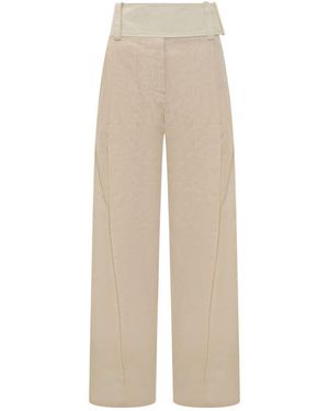 Sportmax Tailored Straight-Leg Trousers With Pleats - Natural