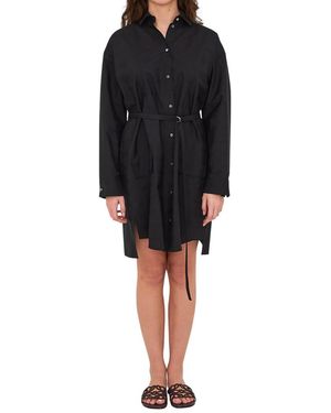 Loewe Shirt Collar Mini Dress - Black