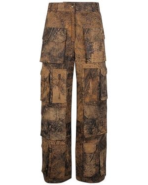 Fermas.club Leather Cargo Pants - Natural