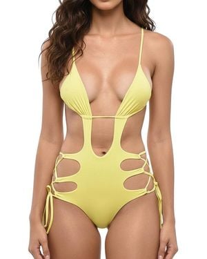 DSquared² Solid Lace Up Swimwear - Yellow