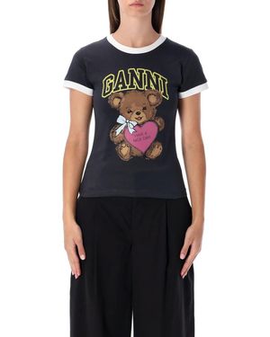 Ganni Printed T-Shirt - Black