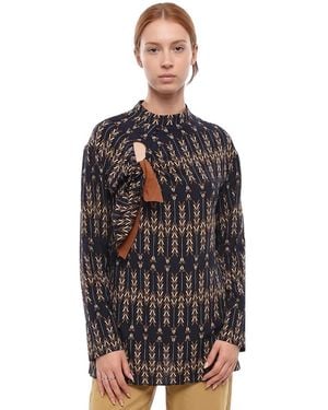 Stella McCartney Geometric Round Neck Top - Black