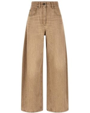 Brunello Cucinelli 'Wide' Jeans - Natural