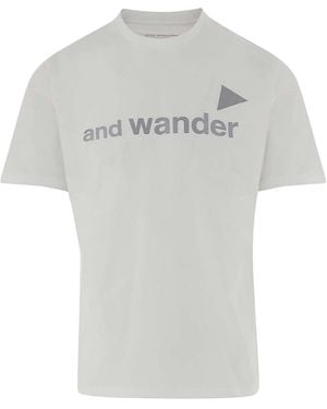 and wander Crew Neck T-Shirt - White