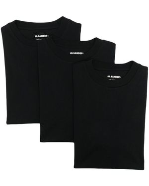 Jil Sander Crew Neck T-Shirts - Black