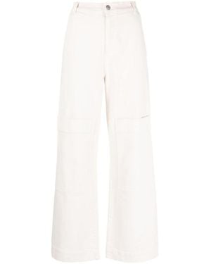 P.A.R.O.S.H. Multiple-Pockets High-Waisted Pants - White