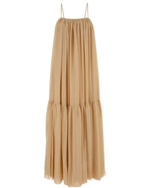 Chloé Silk Long Dress - Natural