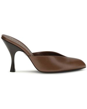 Herbert Levine Leather Mules - Brown