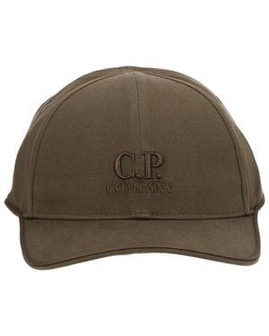 C.P. Company Gabardine Logo Baseball Hat - Brown