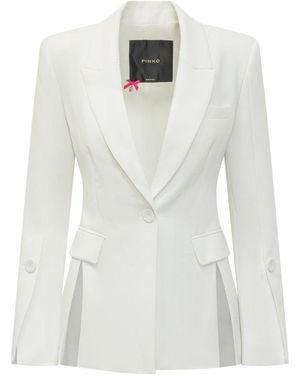 Pinko Solid Shawl Lapel Blazer - White