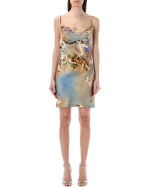 Balmain Graphic Cowl Neck Mini Dress - Multicolor