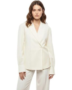 Rohe Solid V Neck Blazer - White