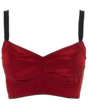 Dolce & Gabbana Sweet Heart Neck Top - Red