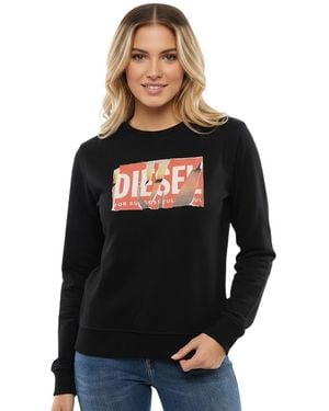 DIESEL Graphic Crew Neck Sweatshirt - Black
