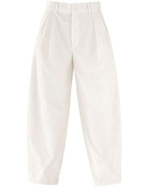 Alysi Tapered Pleated Pants - White