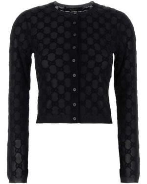 Gucci Gg Crewneck Cardigan - Black