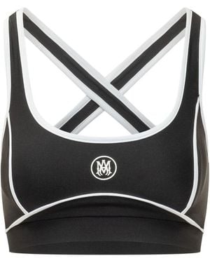 Amiri Logo Scoop Neck Top - Black