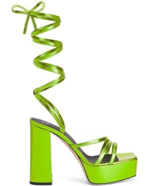 Giuseppe Zanotti Metallic Leather Heels - Green