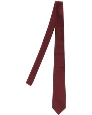 Saint Laurent Burgundy Silk Tie - Purple