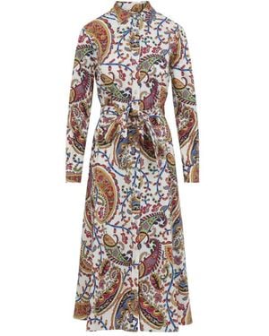 Etro Multi Colour Paisley-Print Shirt-Dress - Multicolour