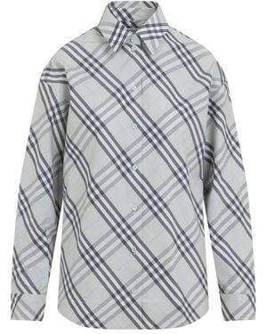 Burberry Oversized Checks Shirt - Gray