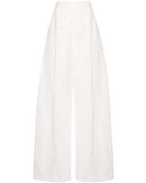 Sportmax Linen And Cotton Blend Pants - White