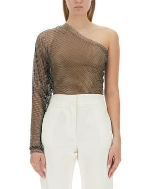 Genny Embellished One Shoulder Top - White