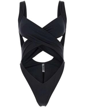 Reina Olga Stretch Nylon Exotica Trikini - Black